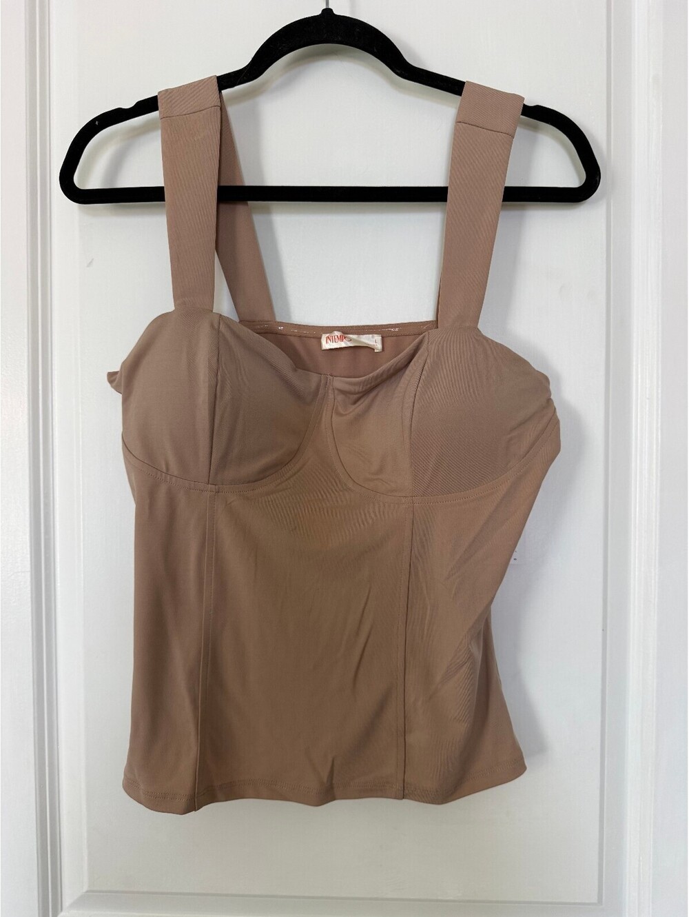 Top corsé Intempo nude/beige talla L – tirantes anchos
